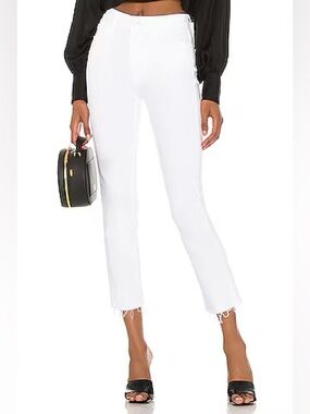 Mother high waisted rascal crop fray fairest of them all jeans